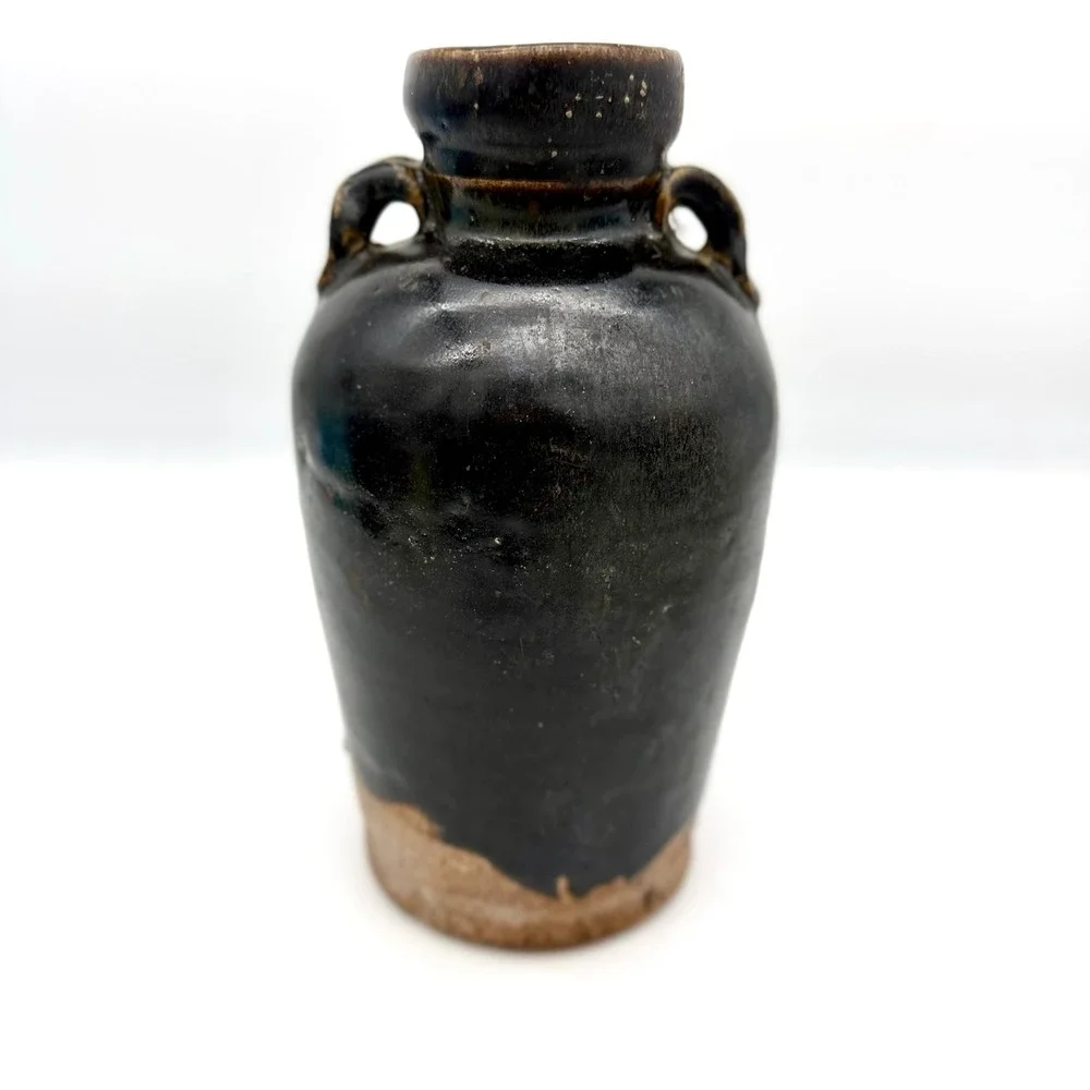 13th C Chinese Henan Black Iron Glaze Jar 8.3